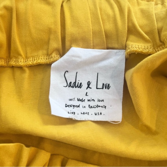 Sadie & Love Anthropologie Mustard Paper Bag Waist 
Skirt Faux Button Front L - Picture 4 of 9